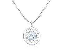 Circle Star CZ Silver Necklace SPE-3206